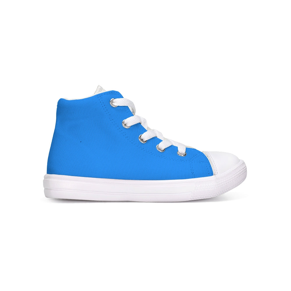 Blue  Kids Hightop Canvas Shoe